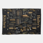 Elegantes Buchdesign - Dark Academia - Vintages Bu Geschirrtuch (Horizontal)