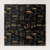 Elegantes Buchdesign - Dark Academia - Vintages Bu Puzzle (Horizontal)