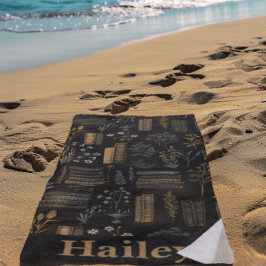 Elegantes Buchdesign - Dark Academia - Vintages Bu Strandtuch