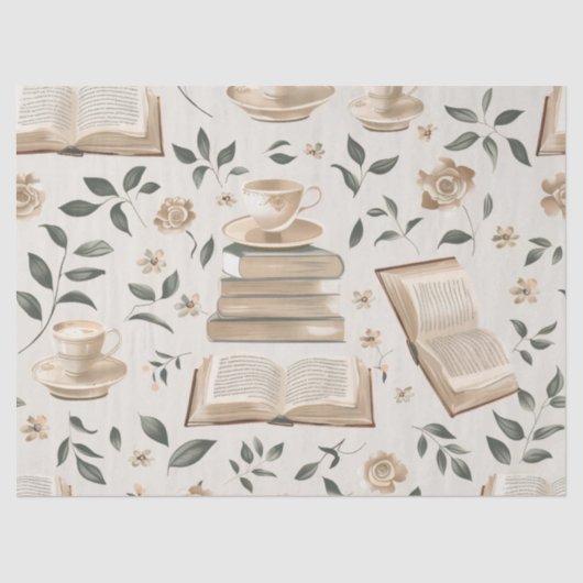 Elegantes Bücherlovers - Tissue Paper Seidenpapier (Vorderseite)