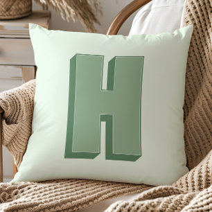 Elegantes Buchstaben-H-Monogramm personalisierte A Kissen