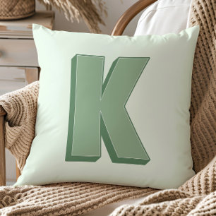 Elegantes Buchstaben-K-Monogramm personalisierte A Kissen