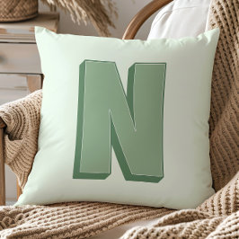 Elegantes Buchstaben-N-Monogramm personalisierte A Kissen