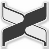 Elegantes Buchstaben-X-Monogramm Aufkleber (Vorderseite)
