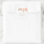 Elegantes Buchzeichen mit floralen Wasserfarben Quadratischer Aufkleber (Tasche)