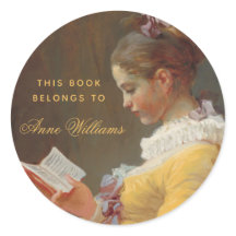 Elegantes Buchzeichen Vintag Girl Reading Kunst, D