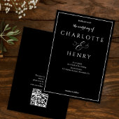 Elegantes Budget Black Qr Code Hochzeit Einladung