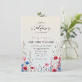 Elegantes Budget Boho Spring Wildblume Baby Shower Einladung (Stehend Vorderseite)