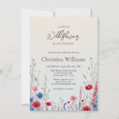 Elegantes Budget Boho Spring Wildblume Baby Shower Einladung (Vorderseite)