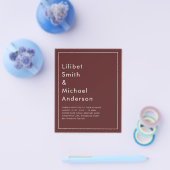 Elegantes BUDGET Burgund Monochrome Hochzeit Einfa Flyer (Einzeln)