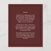 Elegantes Budget FOTO Overlay Burgundy Wedding Chi (Rückseite)