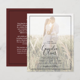 Elegantes Budget FOTO Overlay Burgundy Wedding Chi