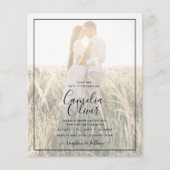 Elegantes Budget FOTO Overlay Burgundy Wedding Chi (Vorderseite)