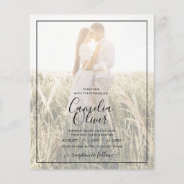 Elegantes Budget FOTO Overlay Burgundy Wedding Chi Flyer