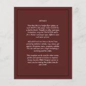 Elegantes Budget FOTO Overlay Burgundy Wedding Chi Flyer (Hinten)