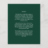 Elegantes BUDGET Foto Overlay Emerald Green Weddin Flyer (Hinten)