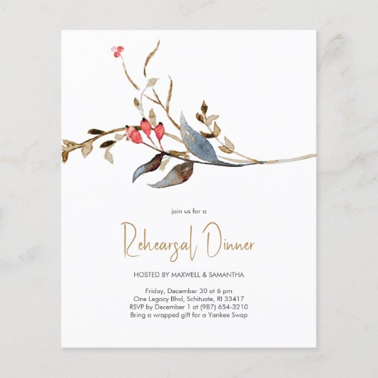 Elegantes Budget für Hochzeitseinladungen (Vorderseite)