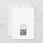 Elegantes Budget Lila Qr Code Hochzeit Einladung (Rückseite)