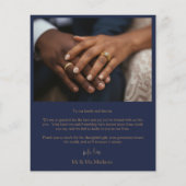 Elegantes Budget Navy Blue & Gold Hochzeit Vielen (Rückseite)