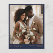 Elegantes Budget Navy Blue & Gold Hochzeit Vielen (Vorderseite)