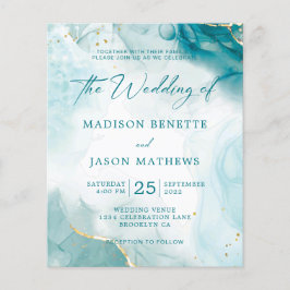 Elegantes BUDGET Ocean Aquamarin Blue Gold Wedding