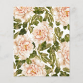 Elegantes Budget Rose Wasserfarben Hochzeit Einlad (Rückseite)