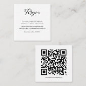 Elegantes Budget Script QR Code Wedding RSVP Card Begleitkarte (Vorne/Hinten)