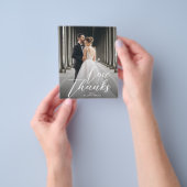 Elegantes Budget Script Wedding Foto Vielen Dank Flyer (Gruppe)