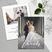 Elegantes Budget Script Wedding Foto Vielen Dank Flyer