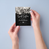 Elegantes Budget Silver Sparkle Sweet 16 Einladung Flyer (Gruppe)