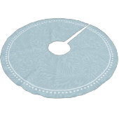 Elegantes Bue Blumenmuster gepunktete Grenze Polyester Weihnachtsbaumdecke (Schrägansicht)