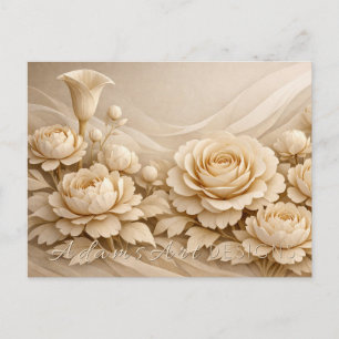 Elegantes Bukett aus beigen Papierblumen Postkarte