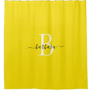 Elegantes Bumblebee-Monogramm-Skriptname Duschvorhang