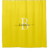 Elegantes Bumblebee-Monogramm-Skriptname Duschvorhang (Vorderseite)