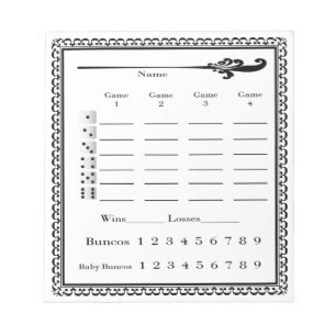 Elegantes Bunco-Notenblatt Notizblock
