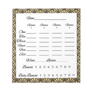 Elegantes Bunco Notizblock