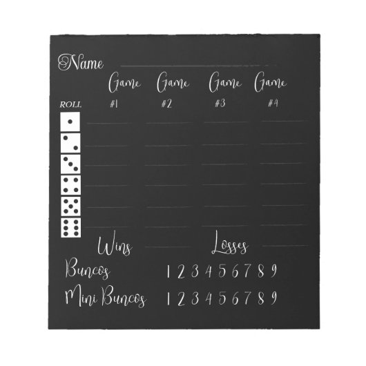 Elegantes Bunco-Punktepad Notizblock (Vorderseite)