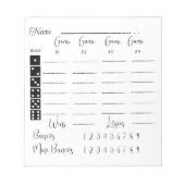 Elegantes Bunco-Punktepad Notizblock (Vorderseite)