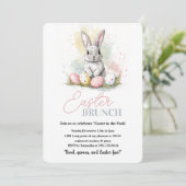 Elegantes Bunny Easter Brunch Einladung (Stehend Vorderseite)