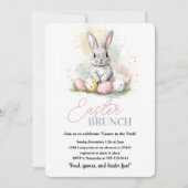 Elegantes Bunny Easter Brunch Einladung (Vorderseite)