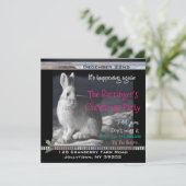 Elegantes Bunny Snowy Night Weihnachts-Party Einladung (Stehend Vorderseite)