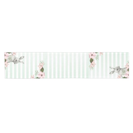 Elegantes Bunny Striped Design Kurzer Tischläufer (Horizontal)