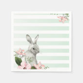 Elegantes Bunny Striped Design Serviette (Vorderseite)