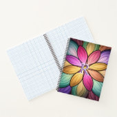 Elegantes, bunt verglastes Blumenmonogramm-Initial Notizblock (Innenseite)