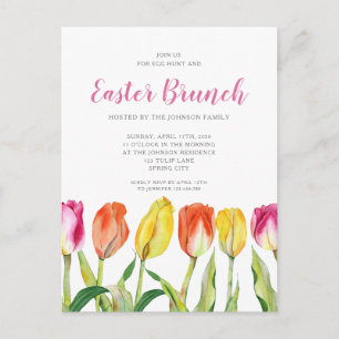 Elegantes buntes Blumenkohl Ostern Brunch Einladungspostkarte