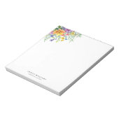 Elegantes buntes florales Monogramm Notizblock (Rotiert)