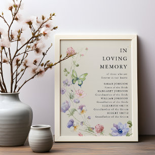 Elegantes buntes Frühlingsgedicht Wildblume Hochze Fotodruck