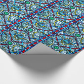 Elegantes buntes Notre Dame-Buntglas-Fenster Geschenkpapier (Ecke)