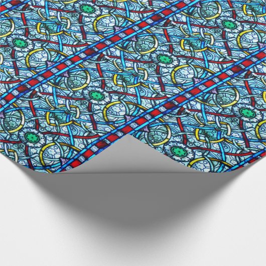 Elegantes buntes Notre Dame-Buntglas-Fenster Geschenkpapier (Ecke)