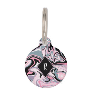 Elegantes buntes rosa lila schwarzes haustiermarke